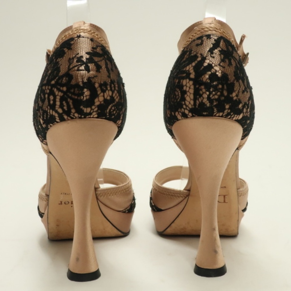 Christian Dior Satin and Lace Sandal Nude/Black - Picture 5 of 8